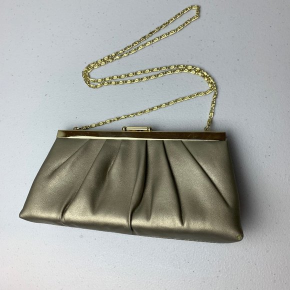 Gunne Sax Gold Convertible Evening Bag - Shoulder or Clutch - Picture 2 of 10